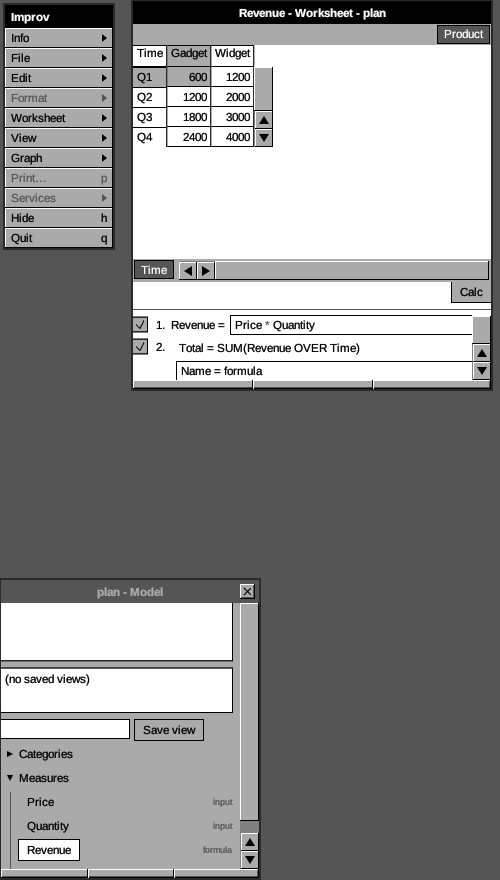 The GUI on a Postgres model